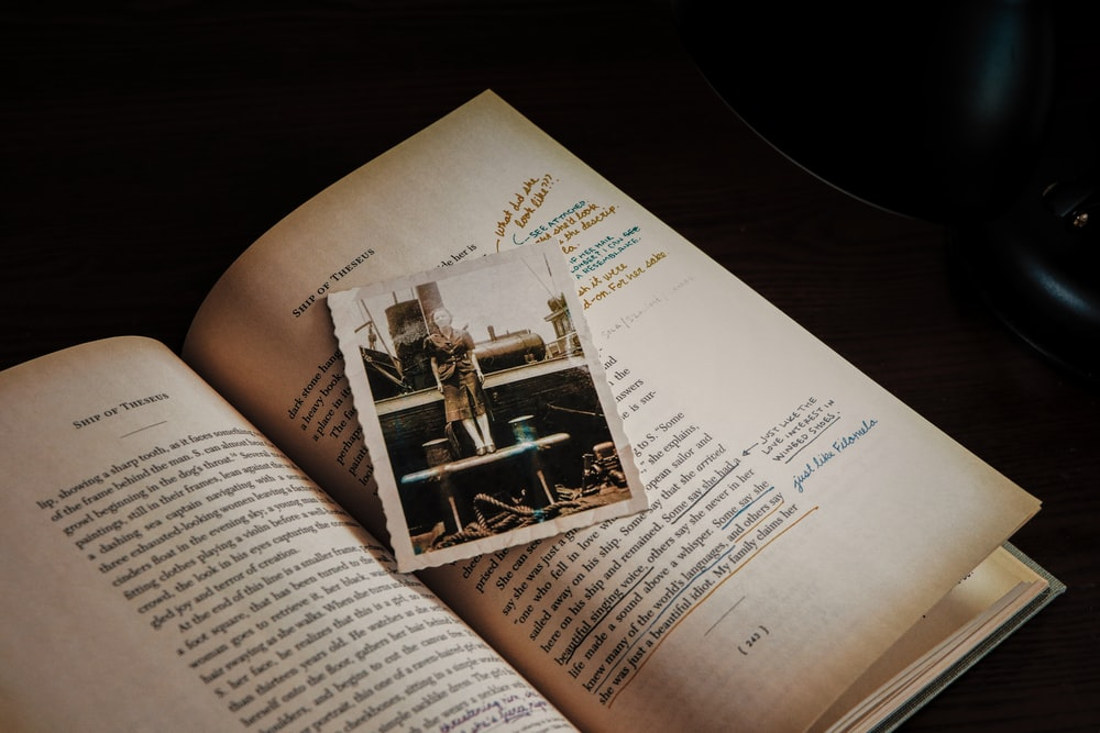 an old photo found inside a book