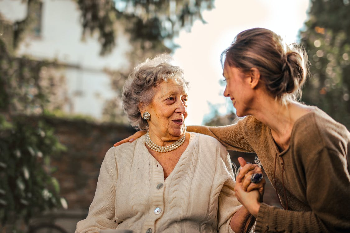 a woman reconnecting with her lost grandmother