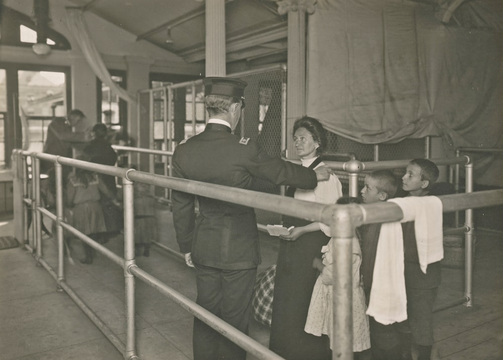 Passengers arriving at a port