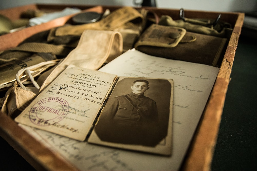An American soldier’s documents in a box 