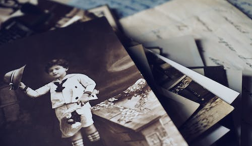 An old black-and-white photograph 