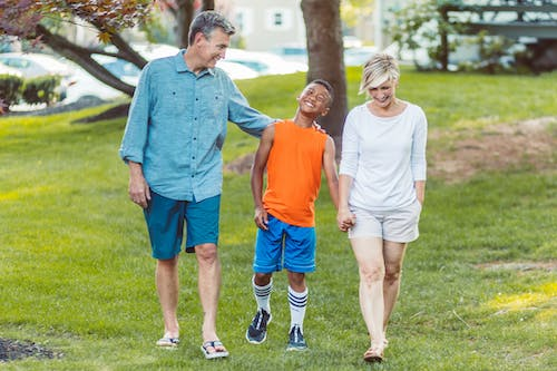 A white couple with a black child 