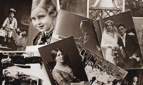 Several old black-and-white photographs 