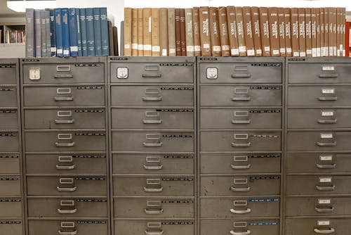 An old archive with file cabinets 