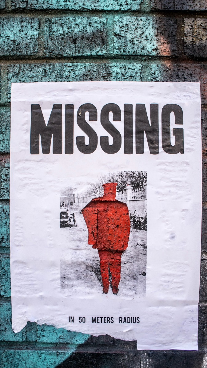 A missing person poster