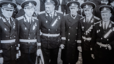 A black-and-white photograph of military officers