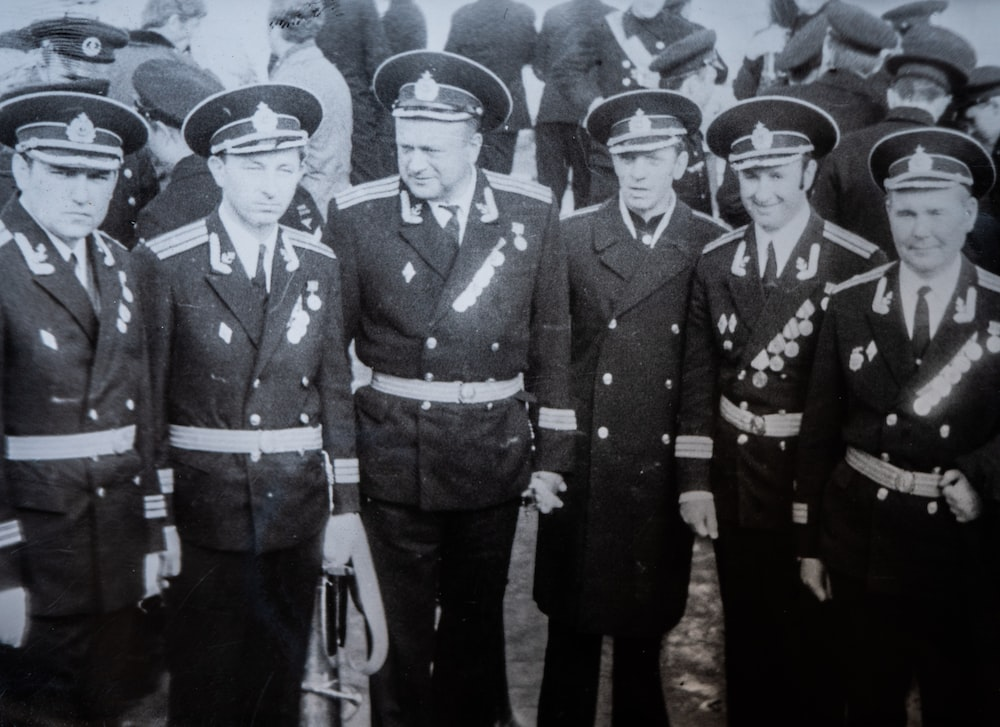 A black-and-white photograph of military officers