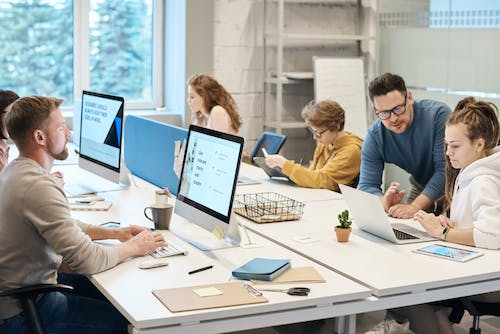 A group of genetic genealogists at work