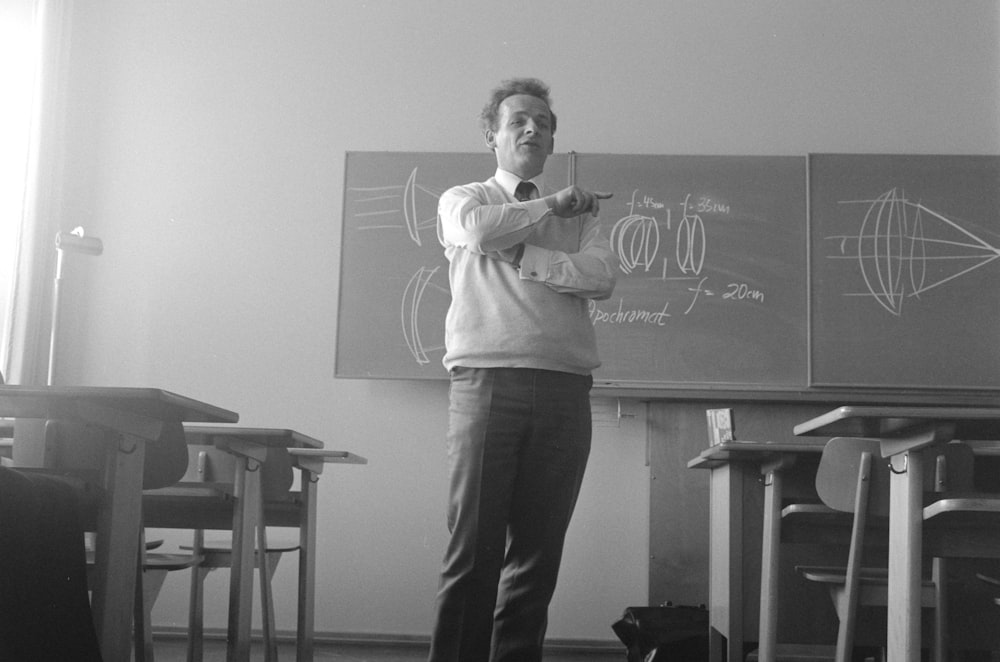 a teacher in a classroom.